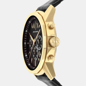 Banks Men Quartz Black Dial Chronograph Leather Watch AX7133SET