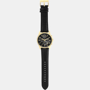 Banks Men Quartz Black Dial Chronograph Leather Watch AX7133SET