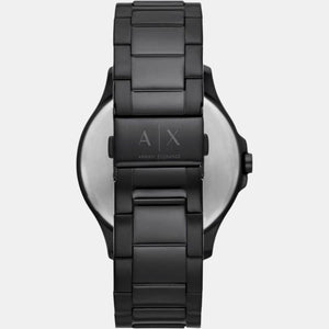Hampton Men Quartz Black Dial Analog Stainless Steel Watch AX7134SET