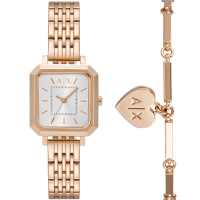 Armani Exchange Leila  Silver Dial Women 27mm AX7164SET