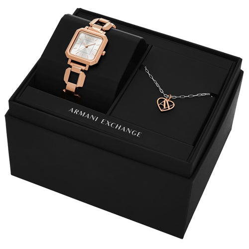 Armani Exchange Leila  Silver Dial Women 27mm AX7167SET
