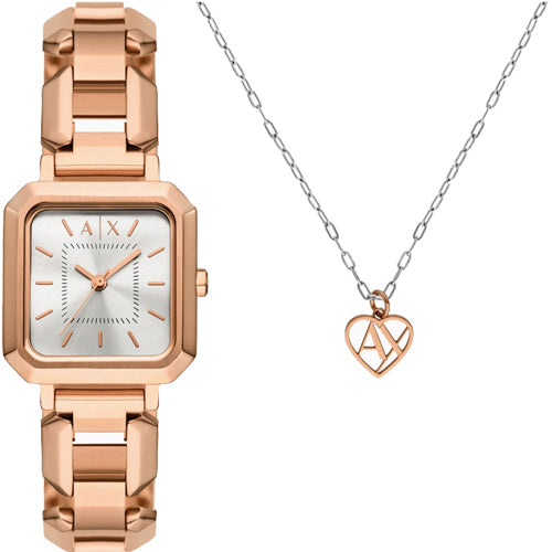 Armani Exchange Leila  Silver Dial Women 27mm AX7167SET