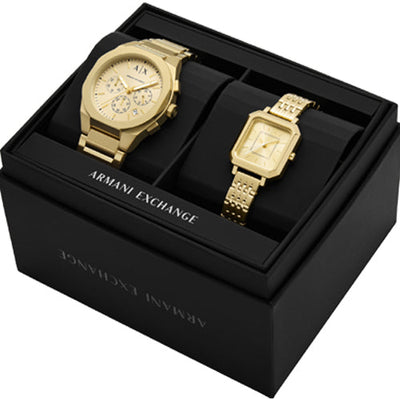 Armani Exchange Sync Gold Dial Pair 32mm AX7171SET