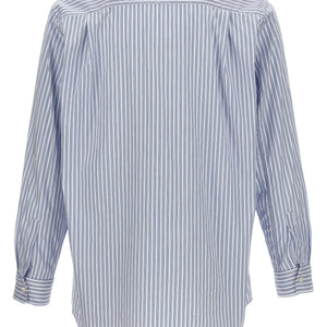 Comme Des Garçons Play Logo Patch Striped Shirt