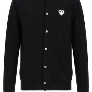 Comme Des Garçons Play Wool Cardigan With Heart Patch