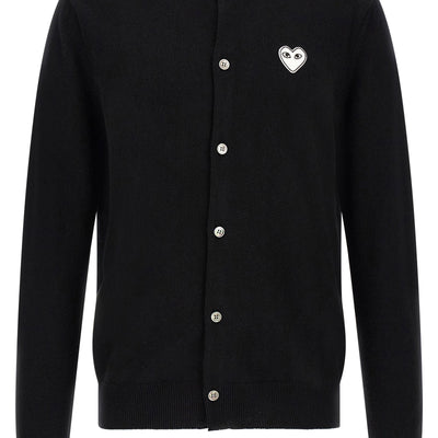 Comme Des Garçons Play Wool Cardigan With Heart Patch