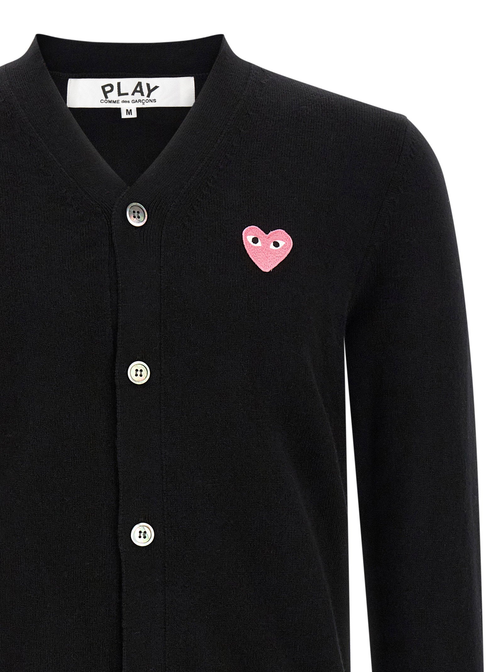 Comme Des Garçons Play Wool Cardigan With Heart Patch