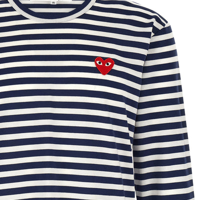 Comme Des Garçons Play Striped T-shirt With Heart Patch