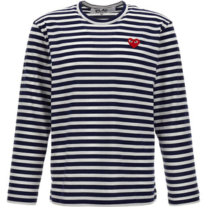Comme Des Garçons Play Logo Patch Stripes T-shirt