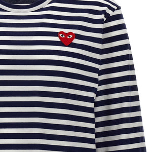 Comme Des Garçons Play Logo Patch Stripes T-shirt
