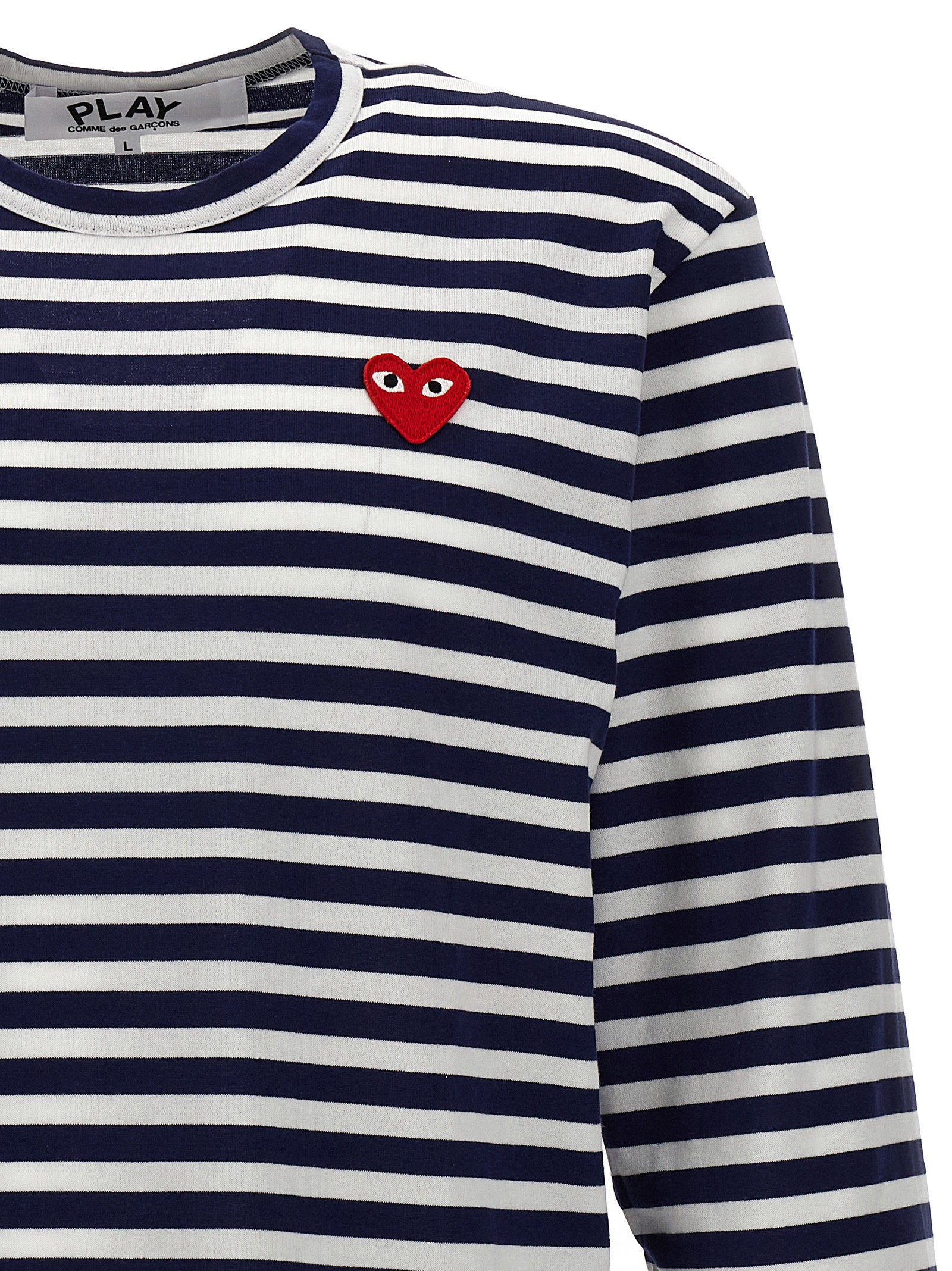 Comme Des Garçons Play Logo Patch Stripes T-shirt