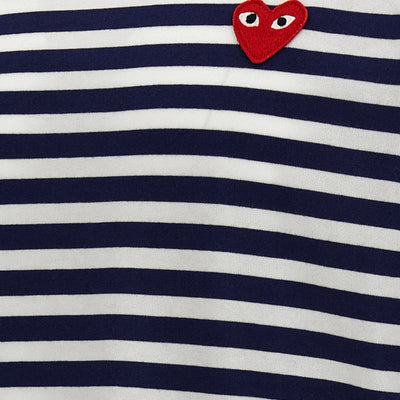 Comme Des Garçons Play Logo Patch Stripes T-shirt