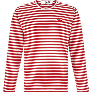 Comme Des Garçons Play Striped T-shirt With Heart Patch
