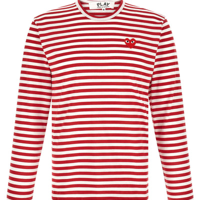 Comme Des Garçons Play Striped T-shirt With Heart Patch