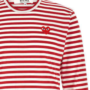 Comme Des Garçons Play Striped T-shirt With Heart Patch