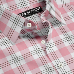 White and Pink Check I Regular Fit I 100% Cotton Shirt