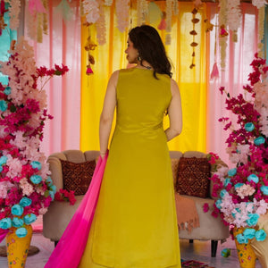 Aahana mustard cosmos suit set
