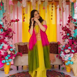 Aahana mustard cosmos suit set