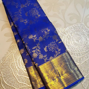 Mesmerising Royal Blue Soft Banarasi Silk Saree With Evocative Blouse Piece