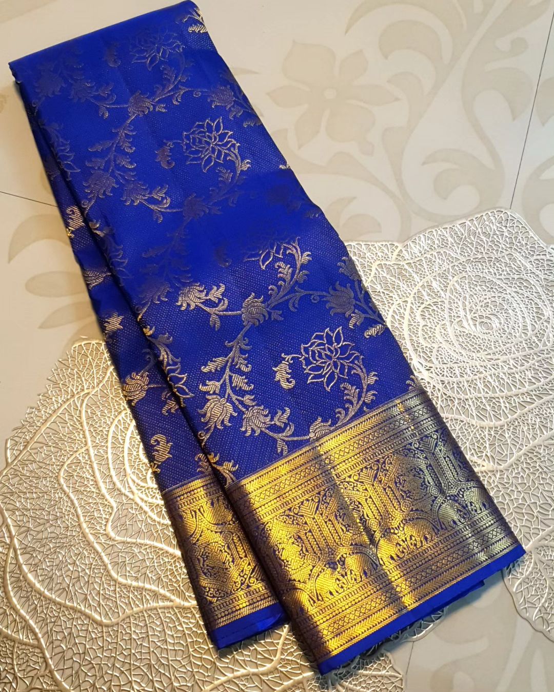 Mesmerising Royal Blue Soft Banarasi Silk Saree With Evocative Blouse Piece