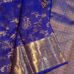 Mesmerising Royal Blue Soft Banarasi Silk Saree With Evocative Blouse Piece
