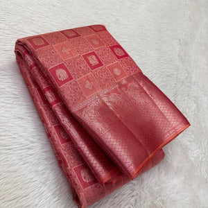 Epiphany Pink Soft Silk Saree With Phenomenal Blouse Piece