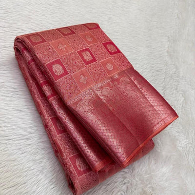 Epiphany Pink Soft Silk Saree With Phenomenal Blouse Piece