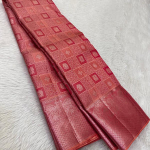 Epiphany Pink Soft Silk Saree With Phenomenal Blouse Piece