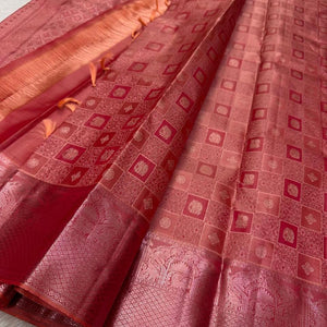 Epiphany Pink Soft Silk Saree With Phenomenal Blouse Piece