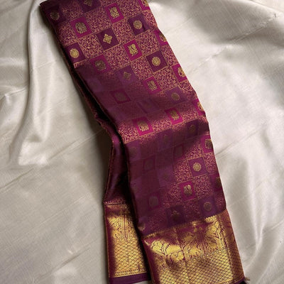 Prettiest Purple Soft Silk Saree With Improbable  Blouse Piece