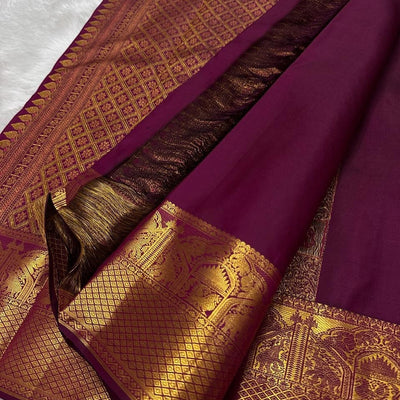 Prettiest Purple Soft Silk Saree With Improbable  Blouse Piece