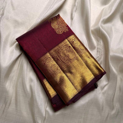 Tantalizing Maroon Soft Banarasi Silk Saree With Staring Blouse Piece