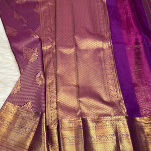 Precious Purple Soft Banarasi Silk Saree With Ebullience Blouse Piece