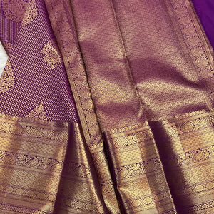 Precious Purple Soft Banarasi Silk Saree With Ebullience Blouse Piece