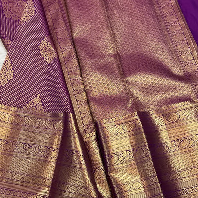 Precious Purple Soft Banarasi Silk Saree With Ebullience Blouse Piece