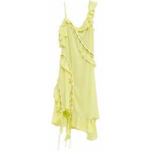 Acne Studios Asymmetric Ruffle Dress Acid Yellow Cyi