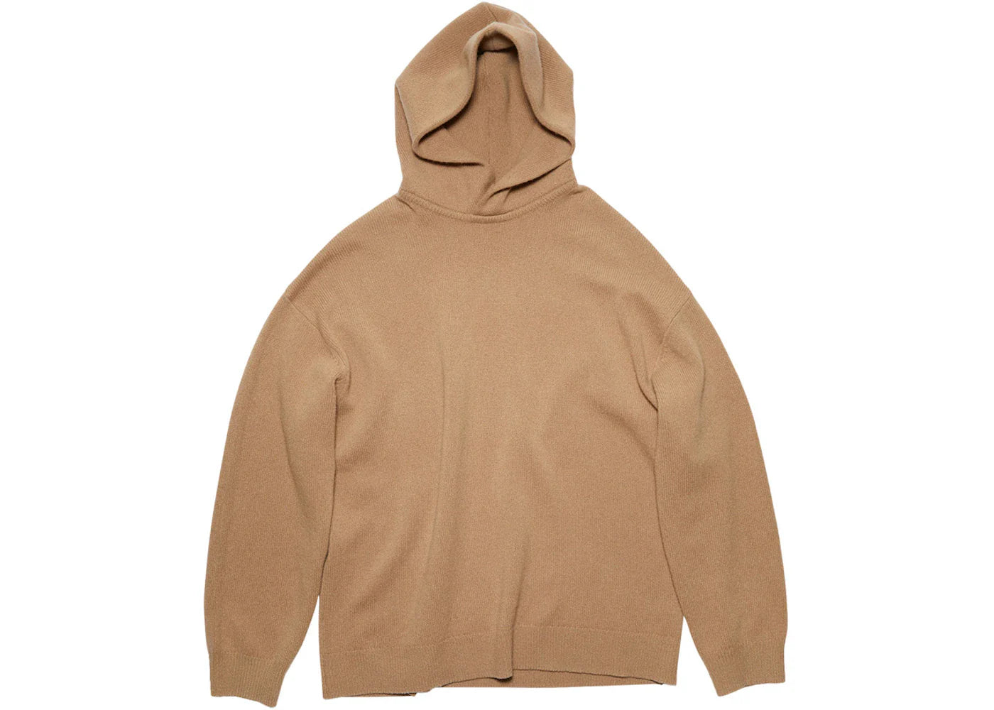 Acne Studios Cashmere Wool Relaxed Fit Hooded Jumper Light Brown