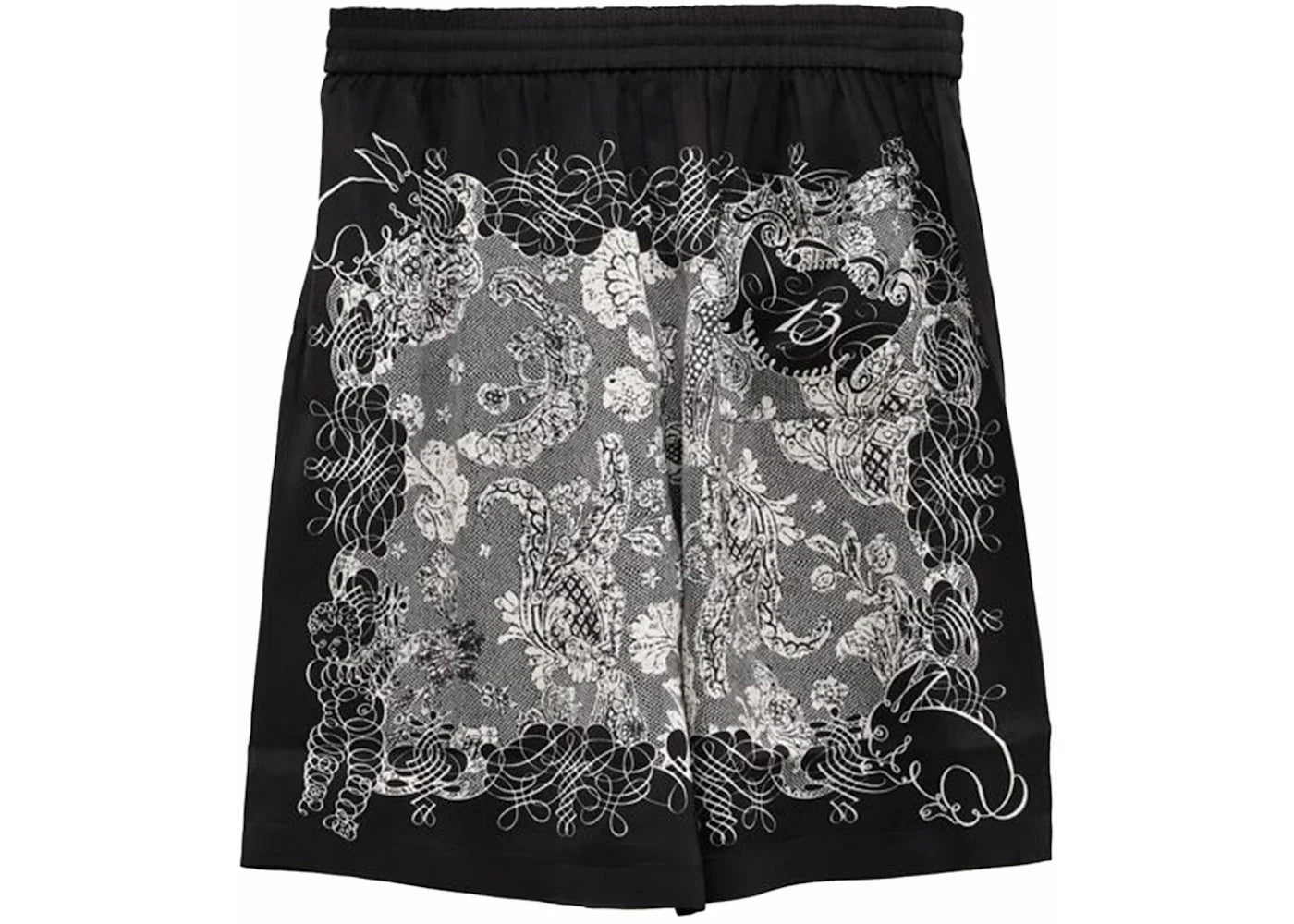 Acne Studios Casual Printed Shorts Black/Ecru Bm9