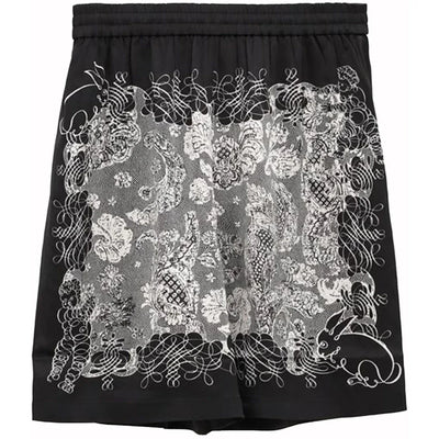 Acne Studios Casual Printed Shorts Black/Ecru Bm9