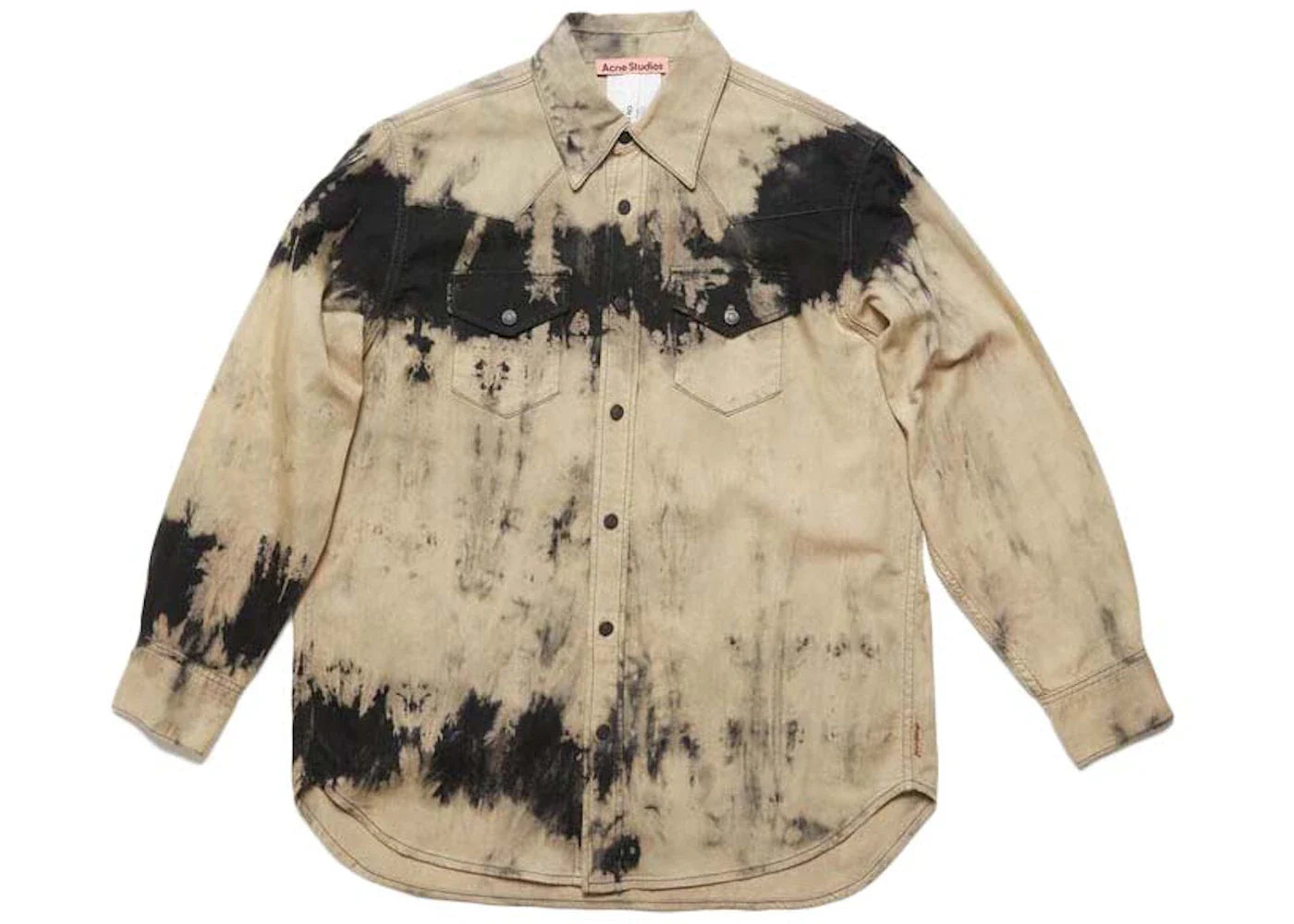 Acne Studios Denim Relaxed Fit Shirt Black/Beige