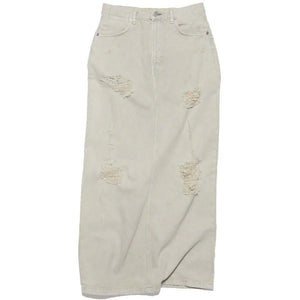 Acne Studios Distressed Denim Skirt Beige/Grey