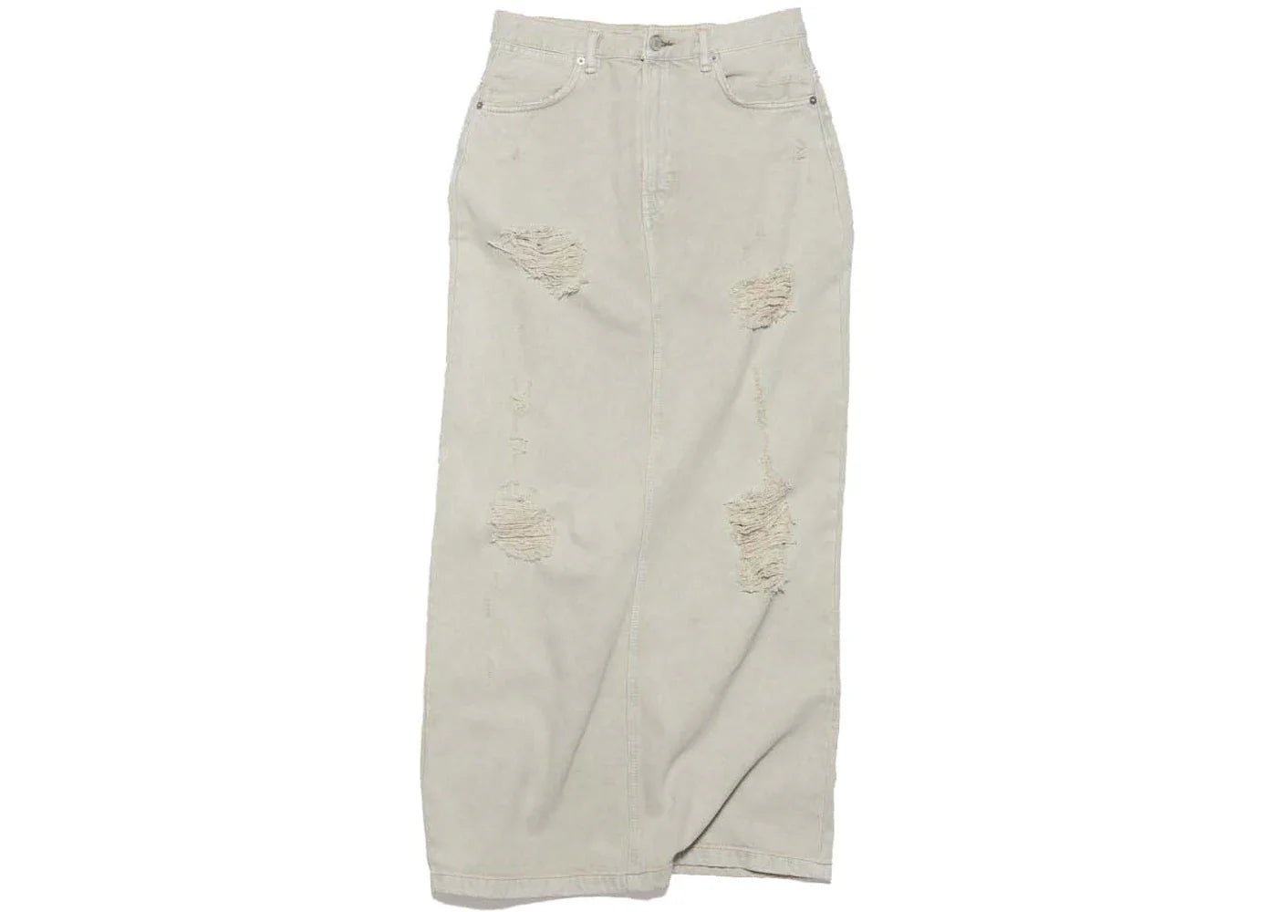 Acne Studios Distressed Denim Skirt Beige/Grey