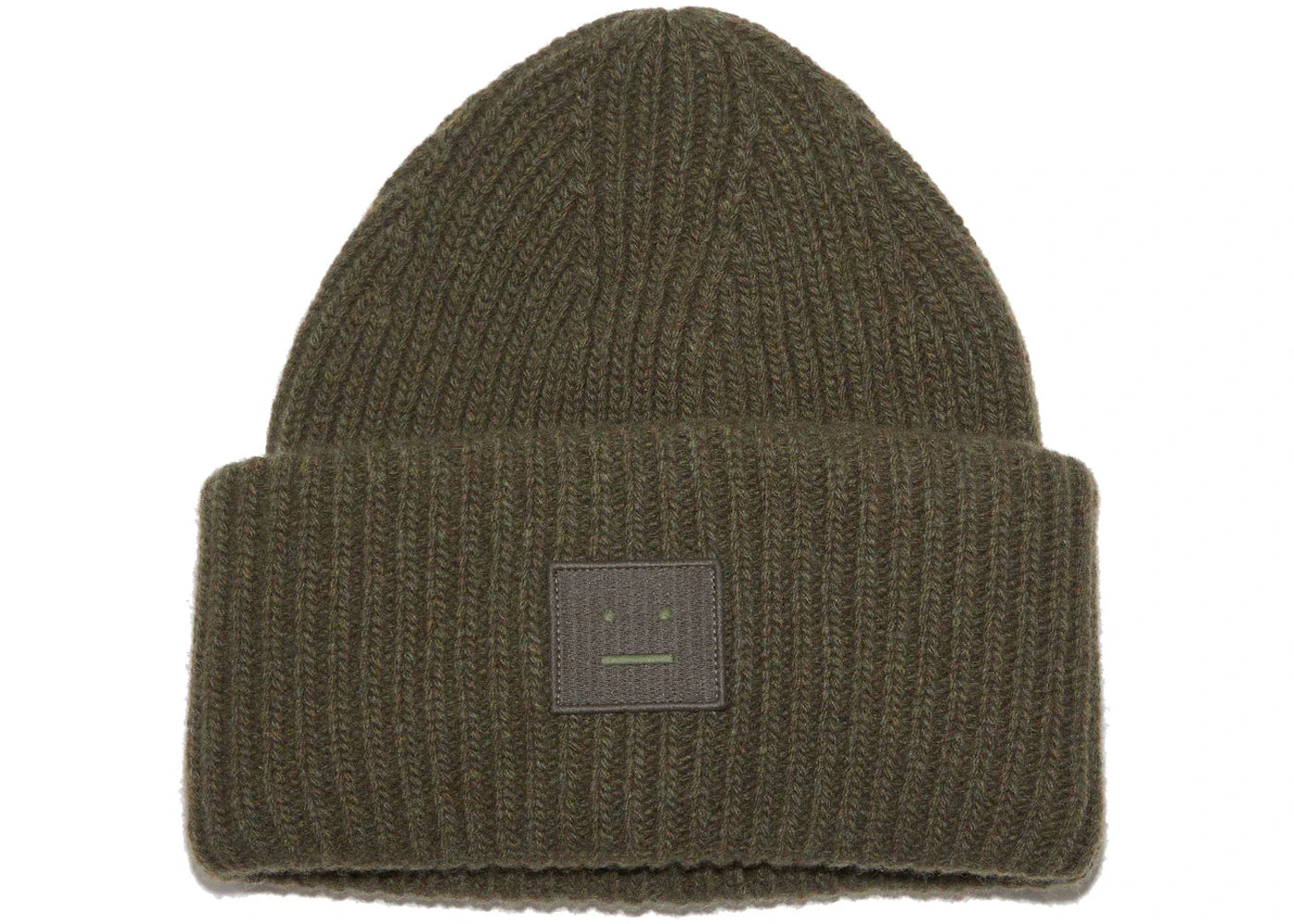 Acne Studios Face Logo Beanie Khaki Melange