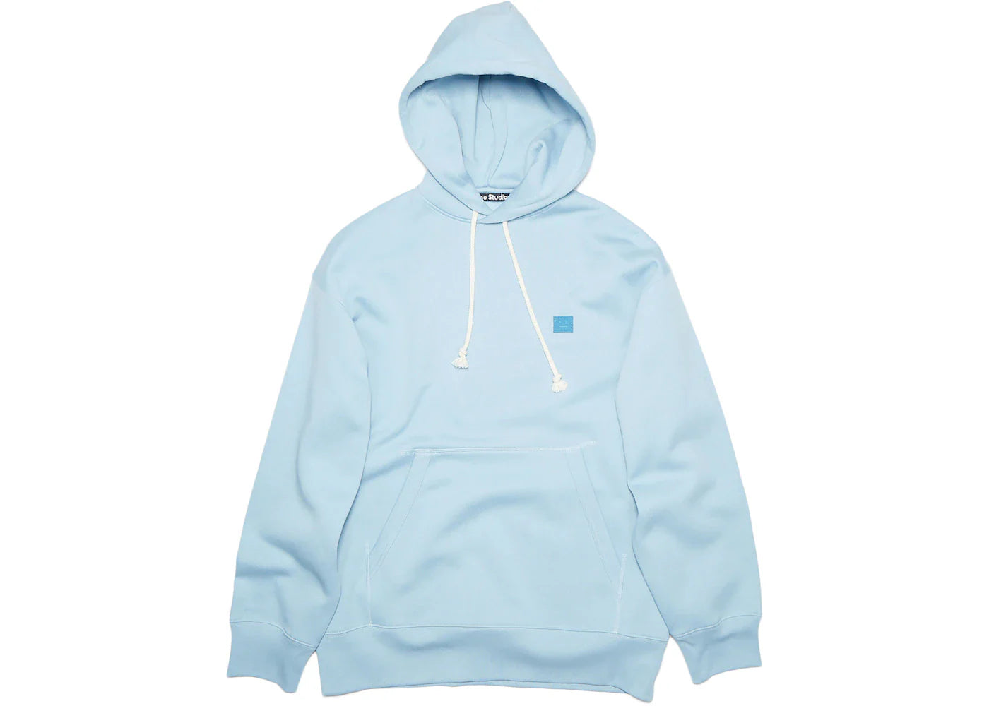 Acne Studios Face Patch Logo Hooded Sweatshirt Powder Blue