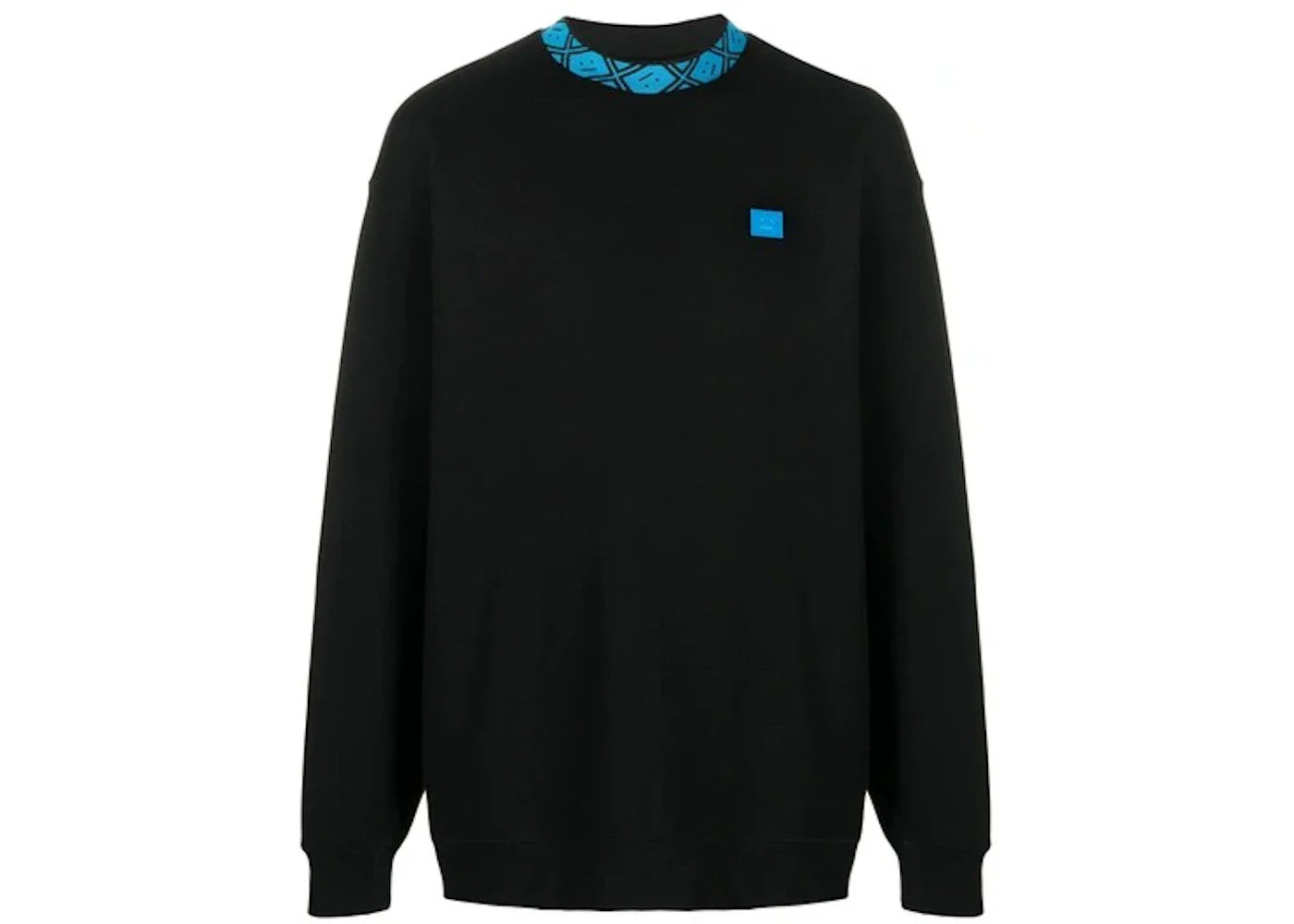Acne Studios Face Relaxed Fit Crewneck Sweatshirt Black/Blue