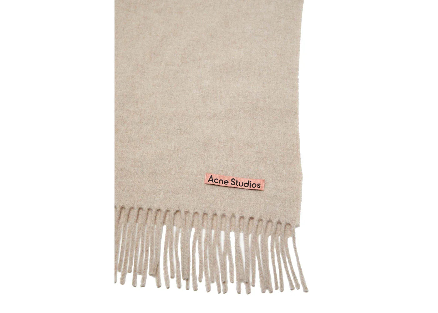 Acne Studios Fringe Oversized Wool Scarf Oatmeal Melange