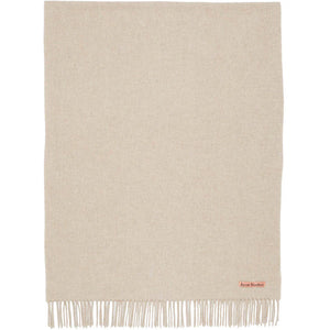 Acne Studios Fringe Oversized Wool Scarf Oatmeal Melange