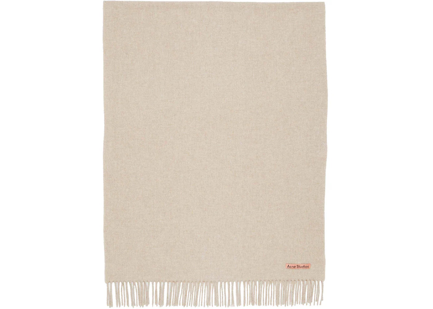 Acne Studios Fringe Oversized Wool Scarf Oatmeal Melange