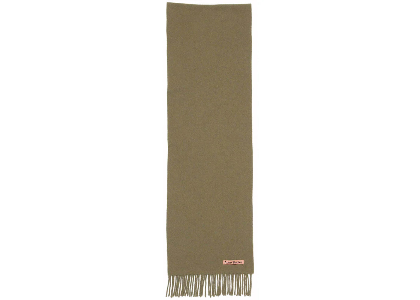 Acne Studios Fringe Wool Scarf Khaki Green