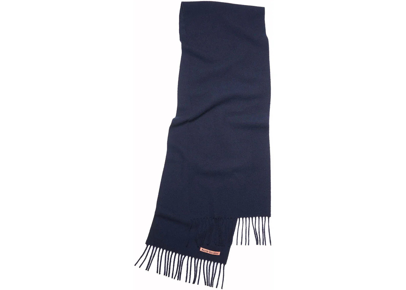 Acne Studios Fringe Wool Scarf Navy Blue